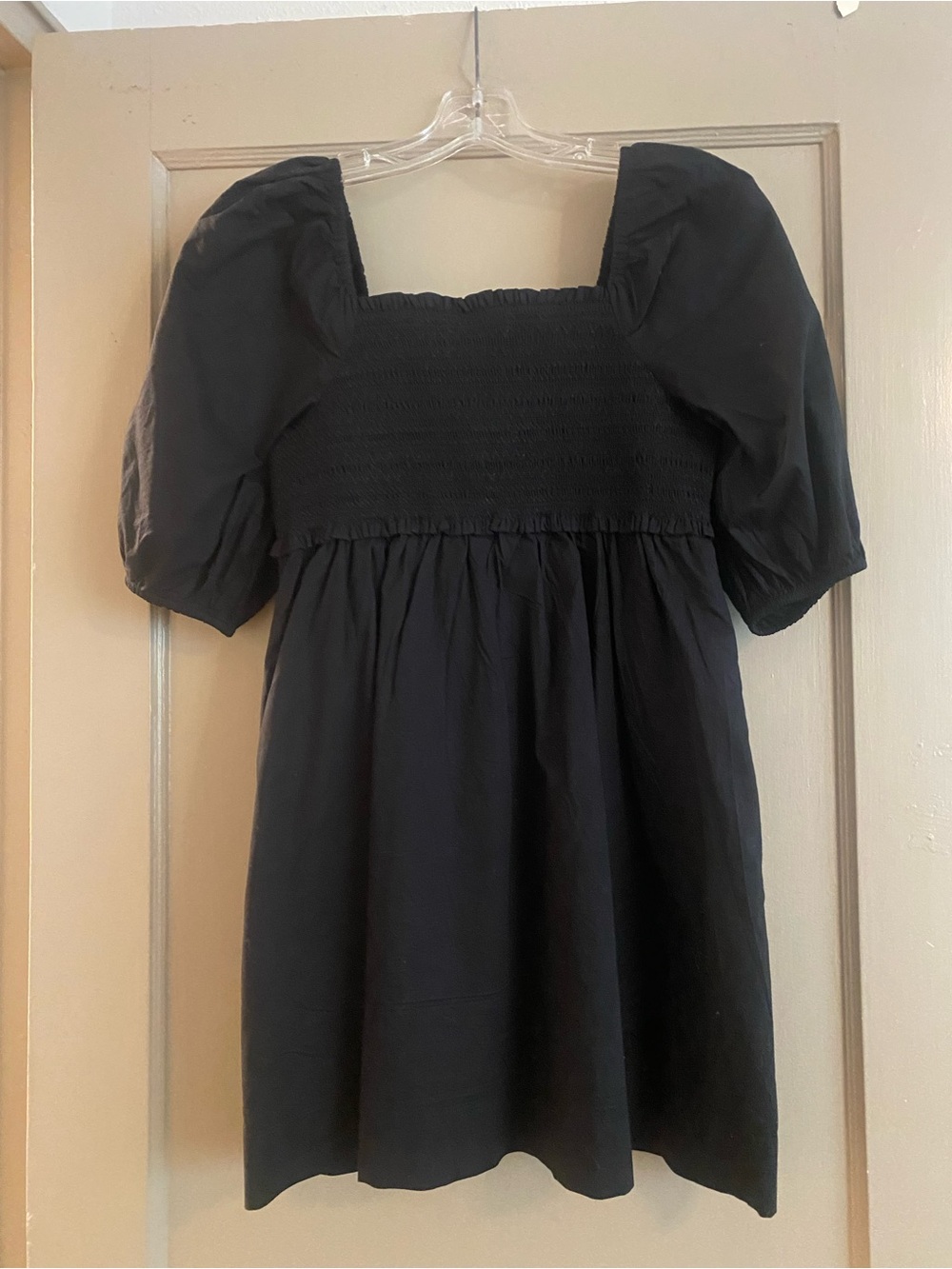 American Eagle Outfitters Black Mini Dress with Puff Sleeves
